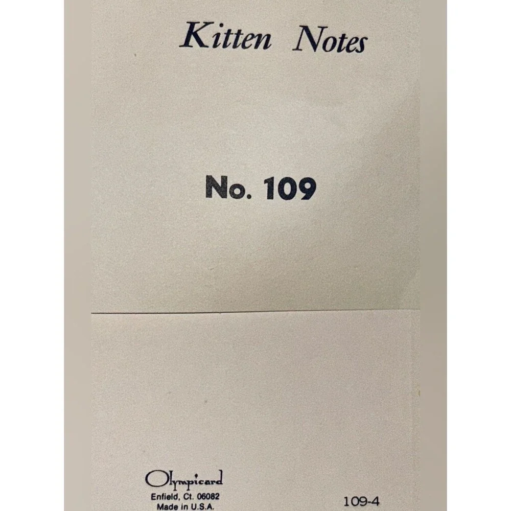 Vintage Stationary Kitten Cat Illustration Note Cards - Envelope 22 Count NOS